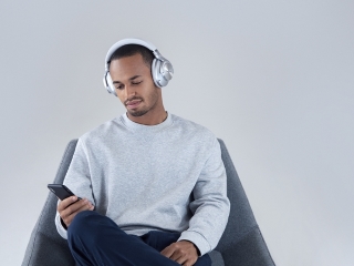 Man wearing headphones