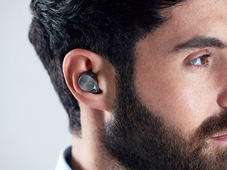 Man wearing earbuds