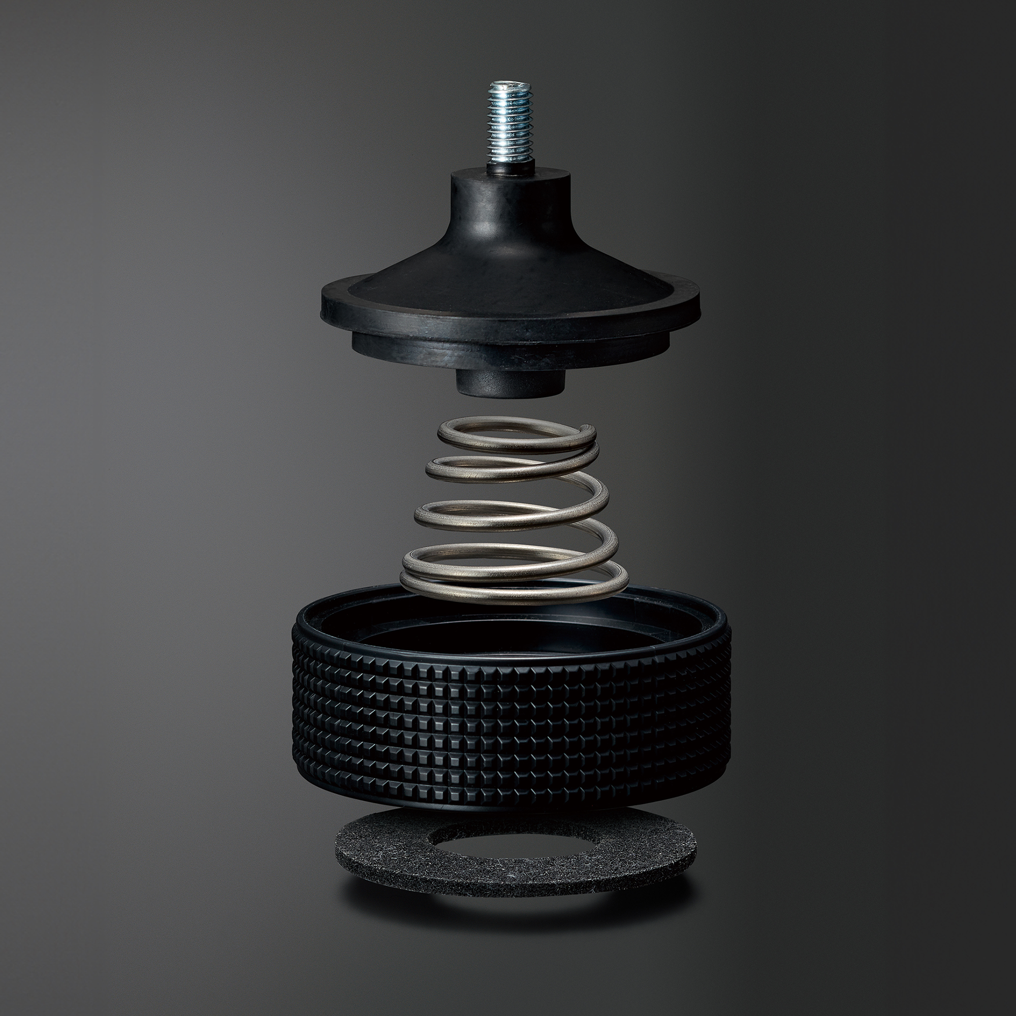 Spring-and-rubber insulator designed to reduce external vibration