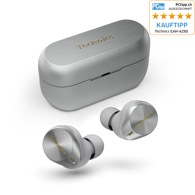 Produktabbildung EAH-AZ80 | Noise Cancelling True Wireless In-Ear-Kopfhörer mit Multi-Point Bluetooth® : Silber