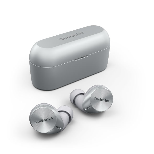 Foto Skutečně bezdrátová sluchátka Technics s potlačováním hluku a vícebodovým Bluetooth® párováním, AZ60 : Stříbrná
