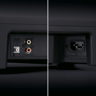 Detachable power and gold-plated phono terminals on the rear panel