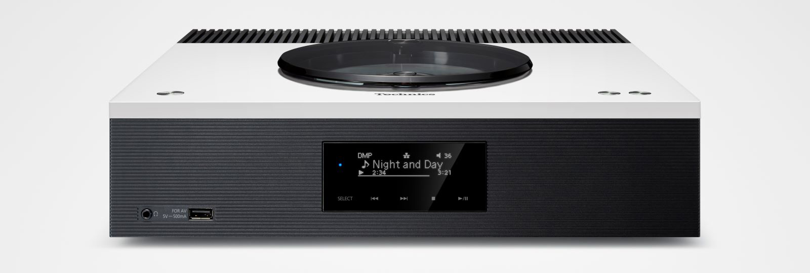 Vyrovnaný zvuk: vynikající zvukový výkon v elegantním stylu nově přináší síťový přijímač a přehrávač disků CD Technics SA-C600, a to v matně bílé barvě