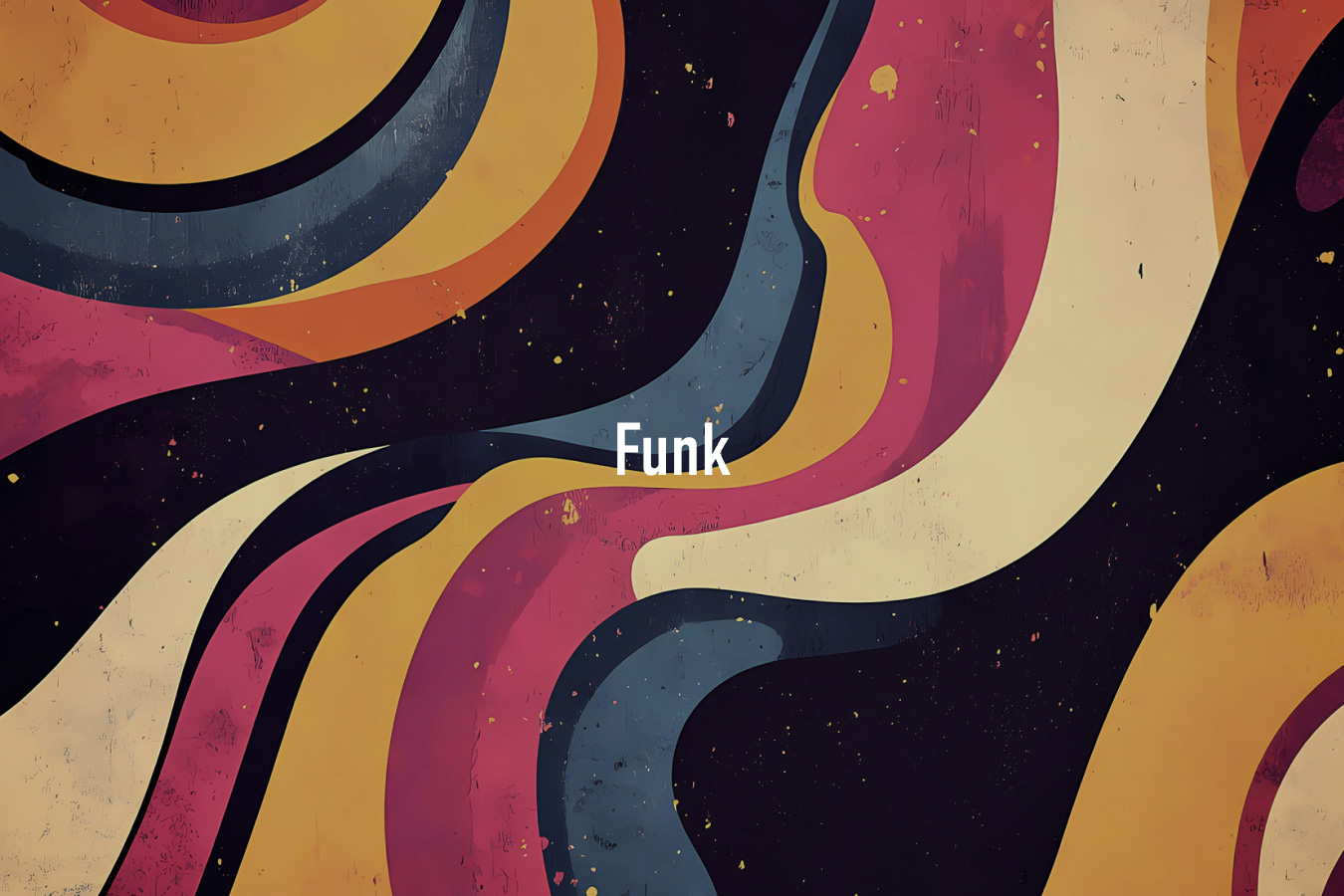 The word ‘Funk’ is in the centre, flanked by a flowing illustration